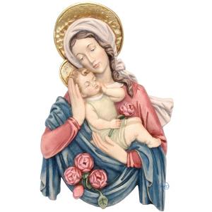 Madonna Relief mit Kind und Rosen