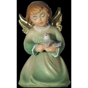 Christmas angel kneeling with bird