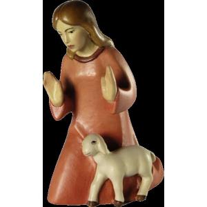 Shepherdess with lamb