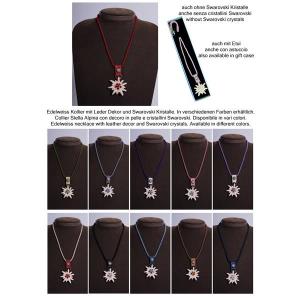 Edelweiss Kollier/echt Leder Dekor