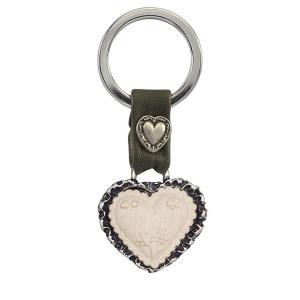 Heart keychain/leather decor