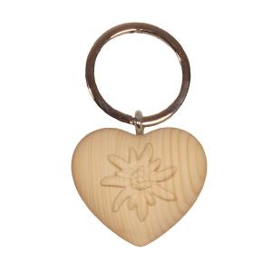Keychain heart with edelweiss