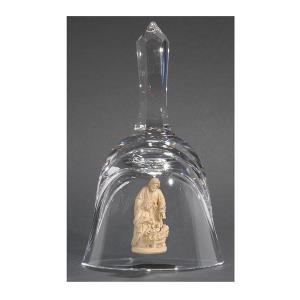Crystal bell with Holy Night crib