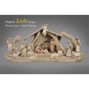 LI Set Light Nativity 17 figurines + Stable Light