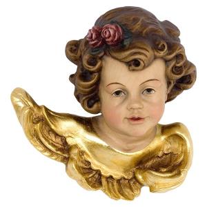 Engelskopf mit Rosen links