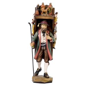 Portatore di gerla con sculture in legno