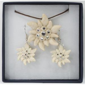 Schmuckset EDELWEISS mit Halskette und Ohrringe