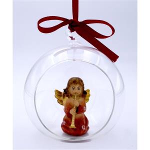 Angel with trombone in glass ball