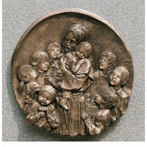 Gesu con bambini - bronzo