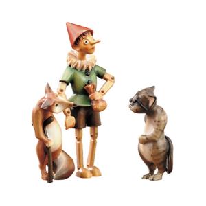 Pinocchio mit Fuchs & Katze(o. Sockel)