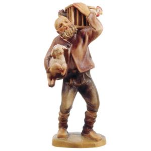 Pastore con gabbia e agnello