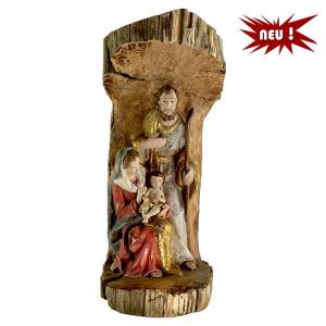 Group nativity in chestnut wooden 