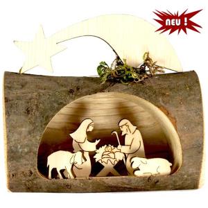 Holy Family in tree trunk