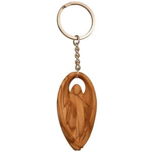 Keyring - guardian angel, oliv wood