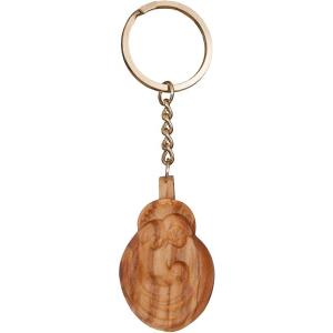 Keyring, holy family in oliv wood