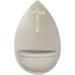 Holy water font with small Crucifix