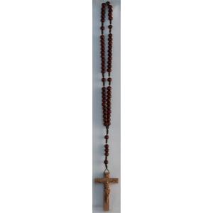 Rosary with baroque cross 7cm oak wood