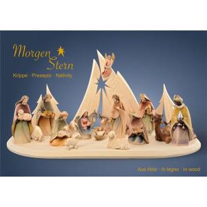 Morgenstern Krippe 18 Figuren mit Morgensternstall