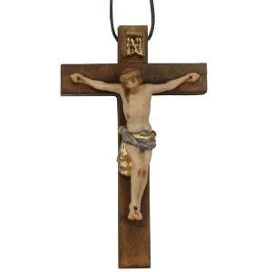 Necklace - cross with Jesus wood carved