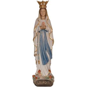 Madonna Lourdes con corona legno Valgardena