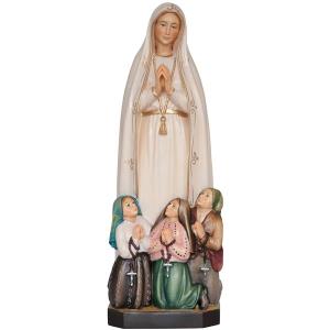 Madonna di Fatima con 3 Pastorelli in legno