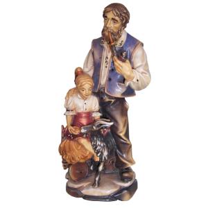 Contadino con fanciulla e capra