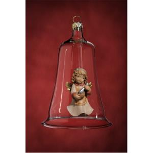 Glasglocke mit Engel Schneebesen