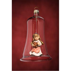 Glass bell  with angel teddy
