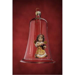 Glass bell with angel car