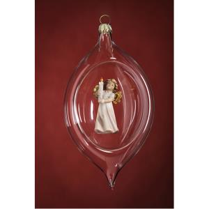 Glass ball with angel candle