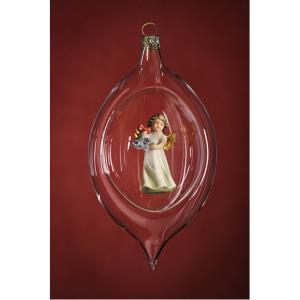 Glaskugel mit Engel mit Glocken
