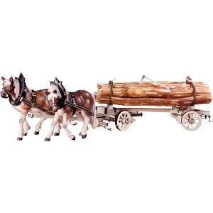 2 Draw-horses with hooped woodcart