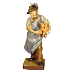 Contadino con maiale in cirmolo