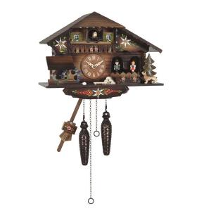 Quartz cuckoo clock with music and dancing couple