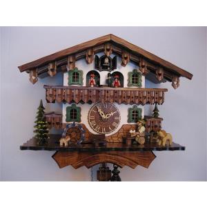 Quartz cuckoo clock with music and dancing couple