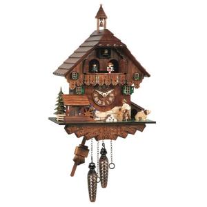 Quartz cuckoo clock with music and dancing couple