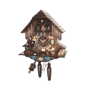 Quartz cuckoo clock with music and dancing couple