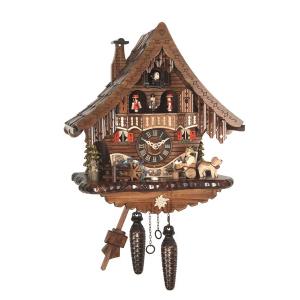 Quartz cuckoo clock with music and dancing couple