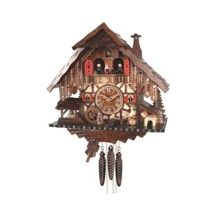 Quartz cuckoo clock with music and dancing couple