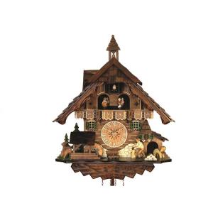 Quartz cuckoo clock with music and dancing couple