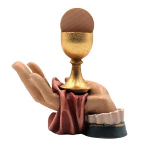 Mano protettiva con calice e ostia