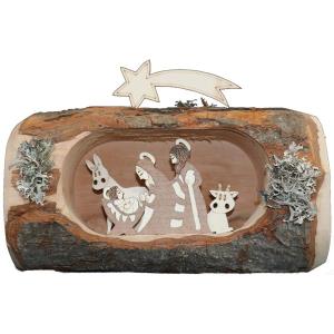 Tree trunk with comet and Nativity modern