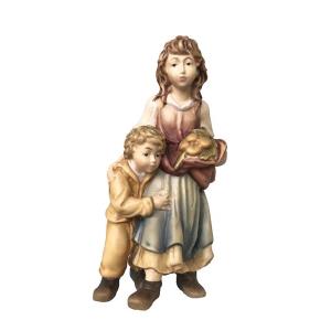 Young shepherdess with boy