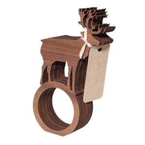 Napkin Rings Dear in wood 4 Pieces