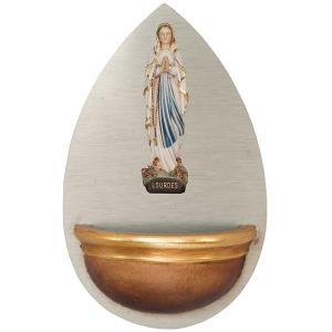 Aquasantiera con Madonna di Lourdes legno