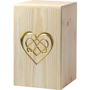 Urne "Ewige Liebe" - Zirbenholz - 28,5 x 17,5 x 17,5 cm