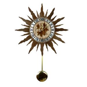 Orologio con Uva e pendolo, legno antico