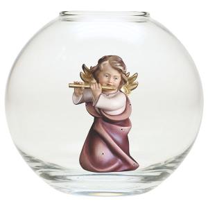 Heart Angel with flute - Glass sphere