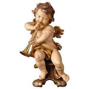 Cherub with trumpet on pedestal