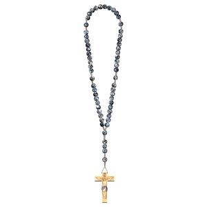 Rosario Exclusive Marmorizzato Nero con Crocifisso